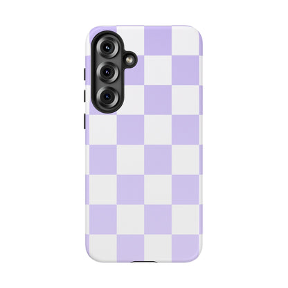 Lavender Checkerboard Phone Case | Pastel Aesthetic Checkered iPhone & Samsung Tough Case