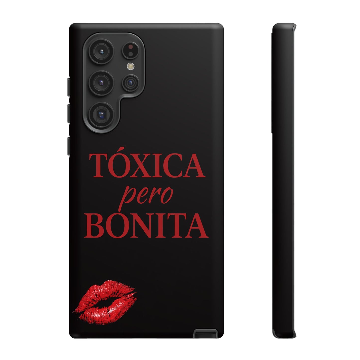 Toxica Pero Bonita Phone Case, Latina Quote Case, Red Lips Aesthetic, Spanish Saying Case, Trendy Tough Cover
