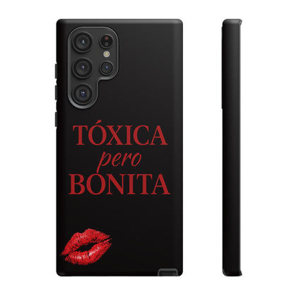 Toxica Pero Bonita Phone Case, Latina Quote Case, Red Lips Aesthetic, Spanish Saying Case, Trendy Tough Cover
