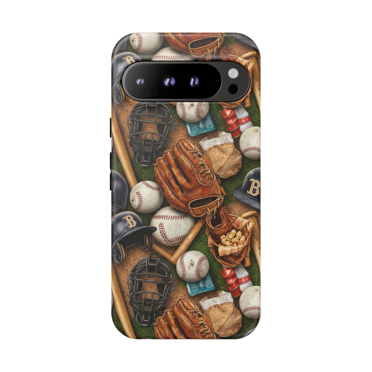 Baseball Gear Collage Phone Case – Vintage Baseball Equipment Sports Tough Case