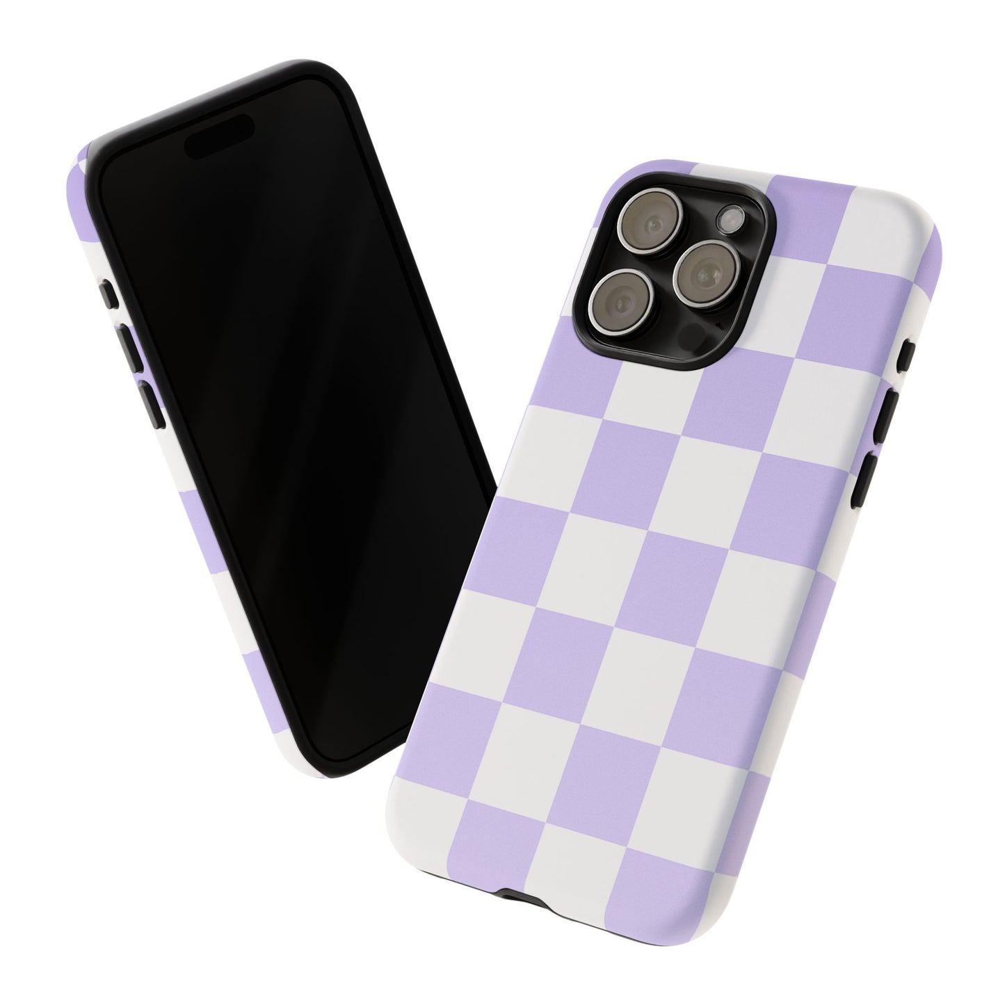 Lavender Checkerboard Phone Case | Pastel Aesthetic Checkered iPhone & Samsung Tough Case