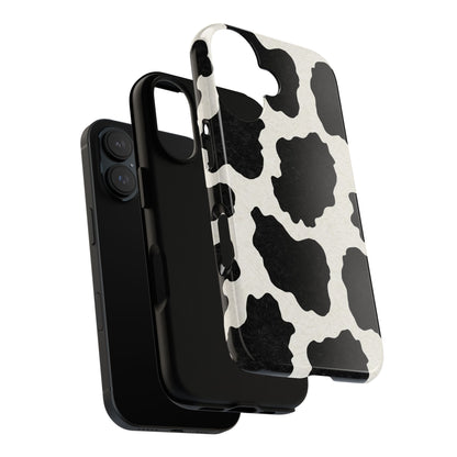 Black & White Cow Print Phone Case | Aesthetic Tough Protective Case