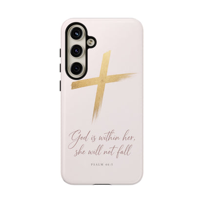 Psalm 46:5 God Is Within Her Christian Cross Phone Case Faith Gift