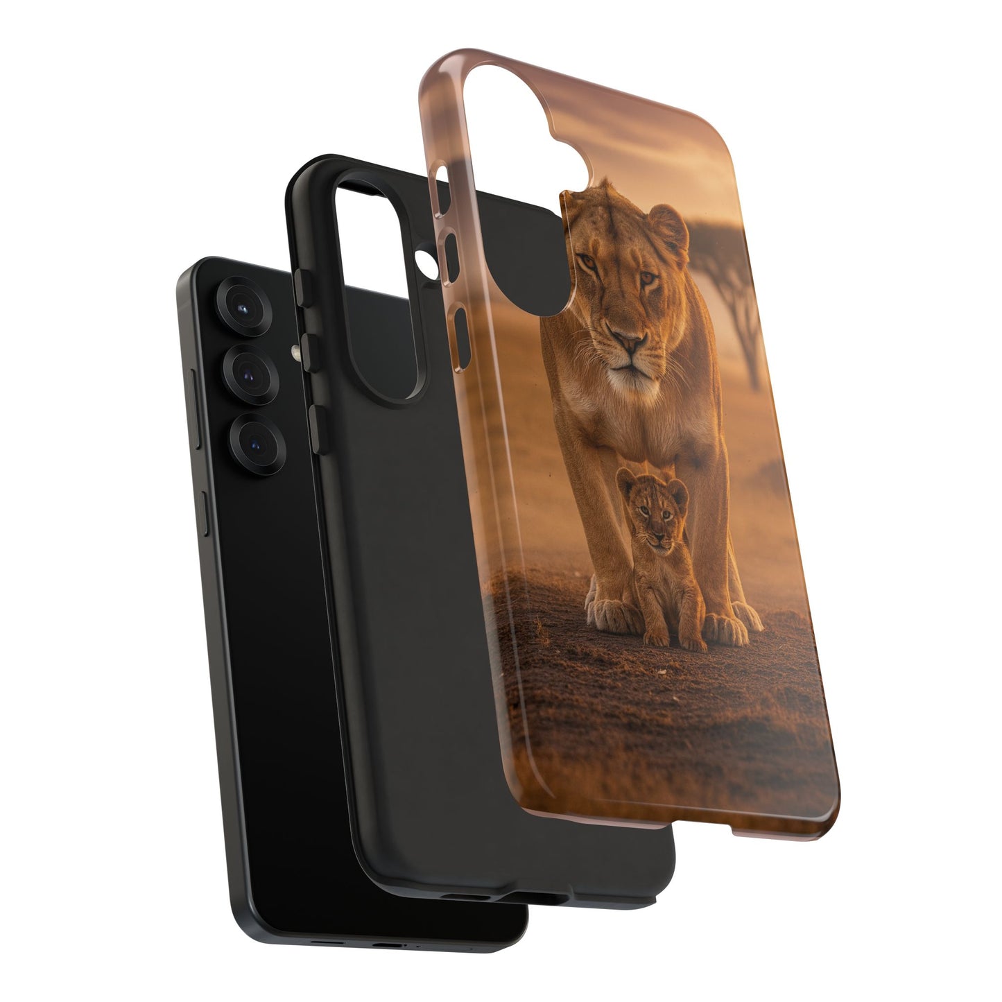 Lioness & Cub Phone Case | Safari Wildlife Tough Case for iPhone & Samsung