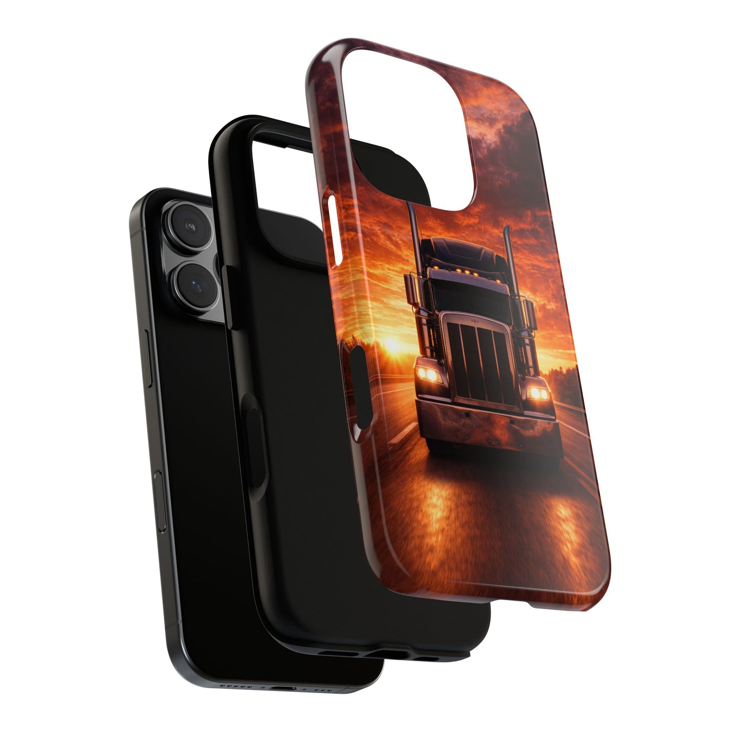 Big Rig Truck Phone Case Sunset Highway Semi Truck iPhone Samsung Cover