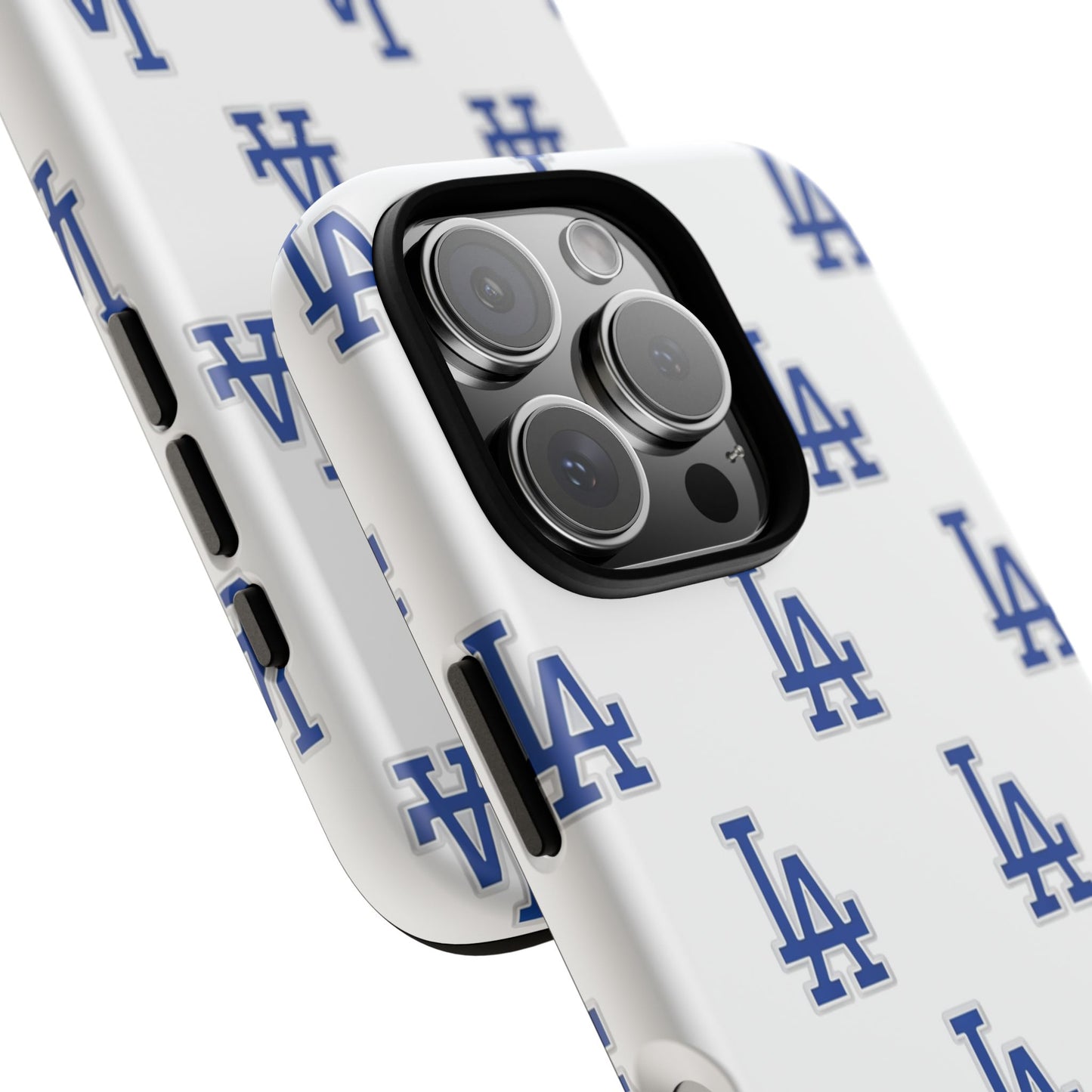 Blue LA Monogram Pattern Phone Case | Minimal Baseball Inspired Tough Cover