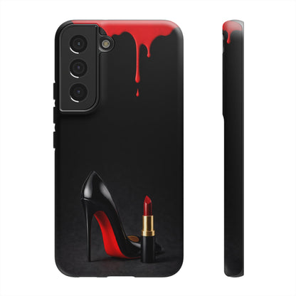 Dark Feminine Red Drip Phone Case – Gothic Glam Tough Cover