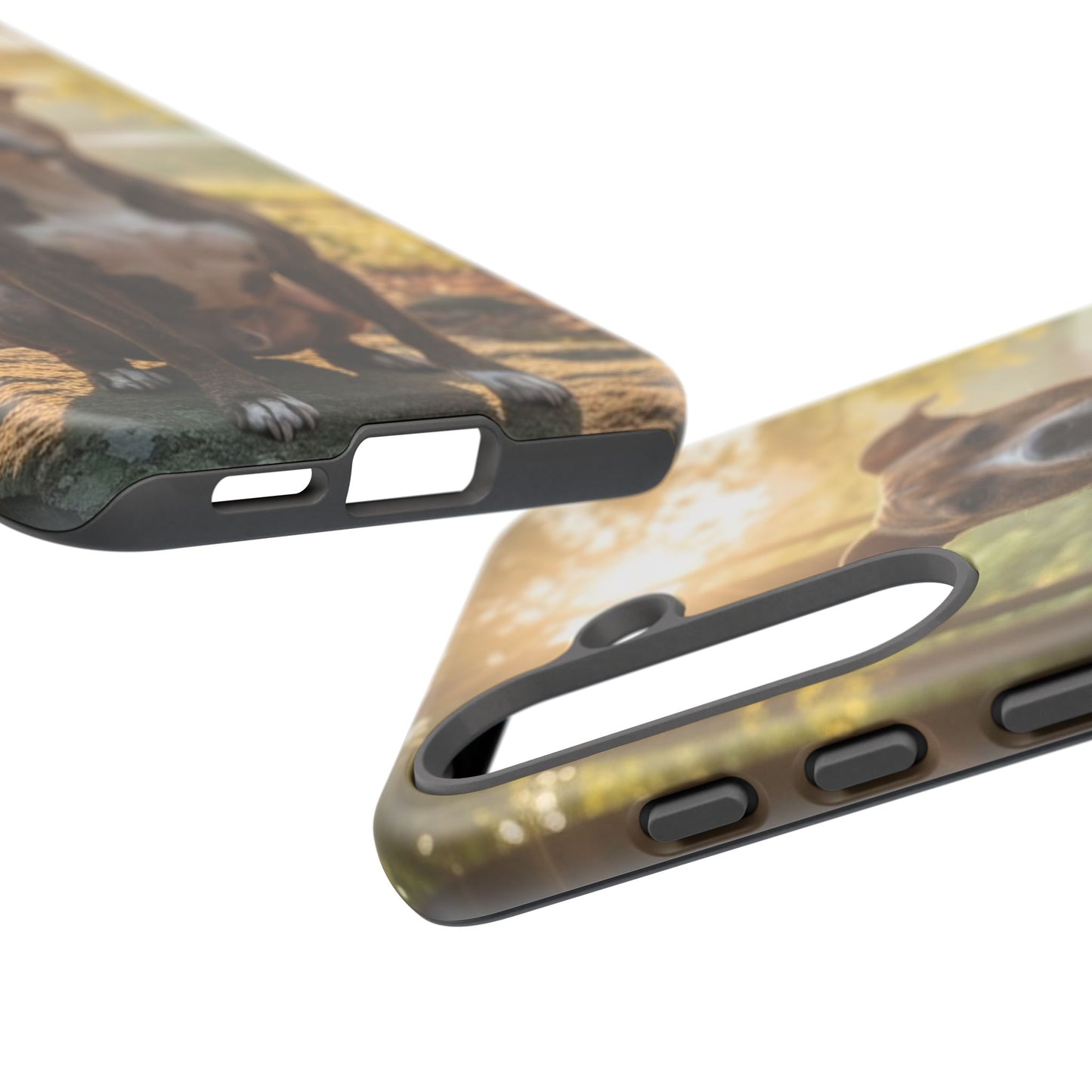 Pitbull Portrait Phone Case | Dog Lover Tough Case, Sunset Forest