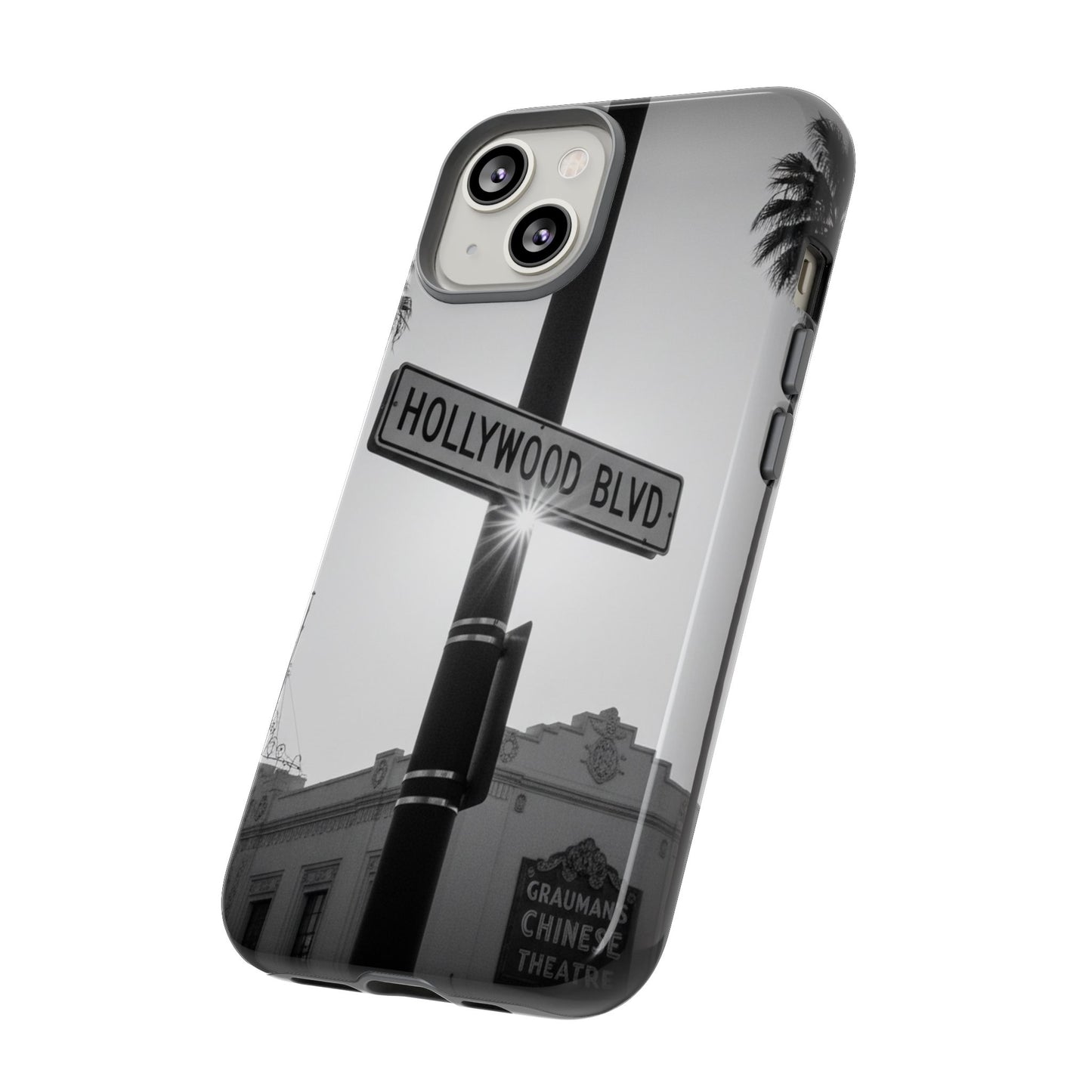 Hollywood Blvd Phone Case | Vintage Los Angeles Street Sign | Black & White LA Aesthetic