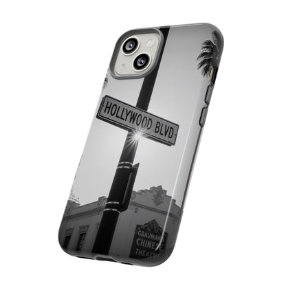 Hollywood Blvd Phone Case | Vintage Los Angeles Street Sign | Black & White LA Aesthetic