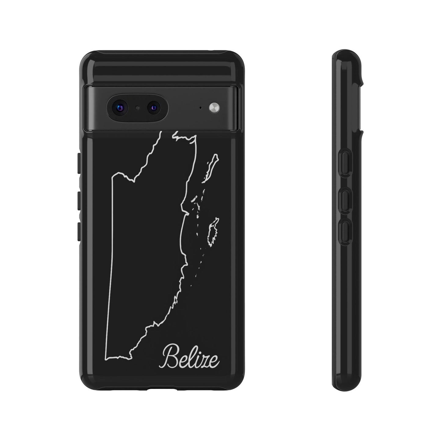 Belize Outline Phone Case – Minimal Country Map Tough Case (iPhone, Samsung, Pixel)