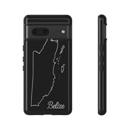 Belize Outline Phone Case – Minimal Country Map Tough Case (iPhone, Samsung, Pixel)