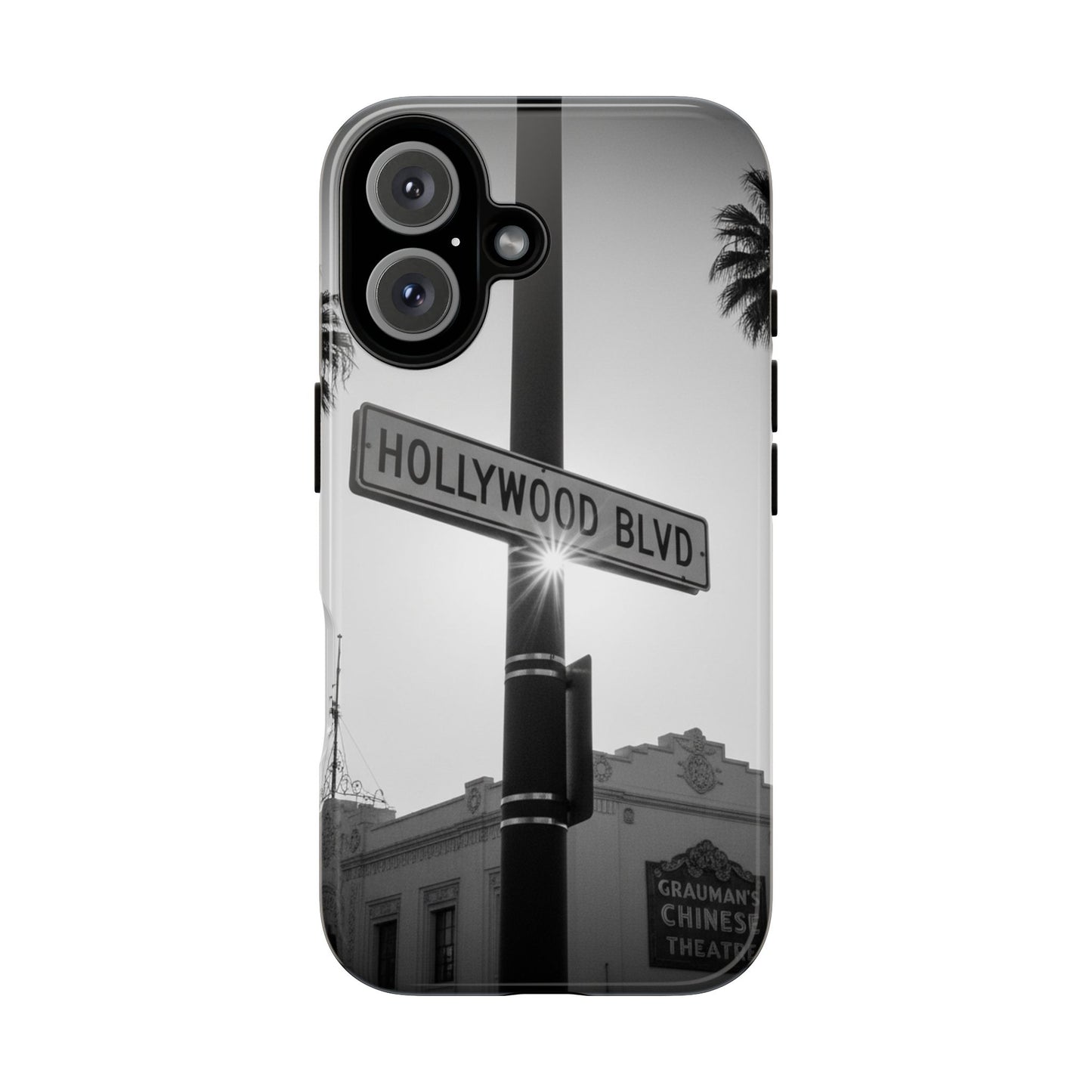 Hollywood Blvd Phone Case | Vintage Los Angeles Street Sign | Black & White LA Aesthetic