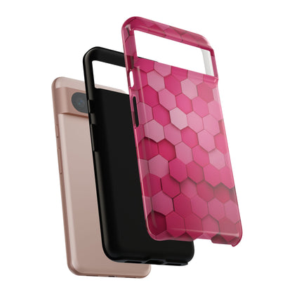 Hot Pink Hexagon Phone Case | Honeycomb Geometric Aesthetic | Cute Pink iPhone & Samsung Tough Protective Case