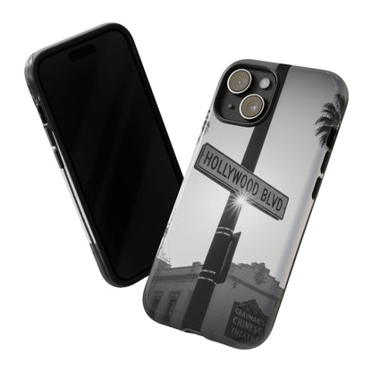 Hollywood Blvd Phone Case | Vintage Los Angeles Street Sign | Black & White LA Aesthetic