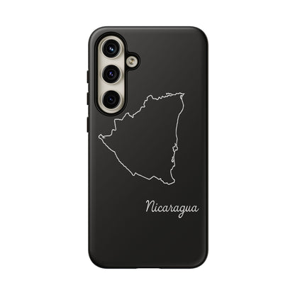 Nicaragua Outline Phone Case – Minimal Country Map Tough Case (iPhone, Samsung, Pixel)