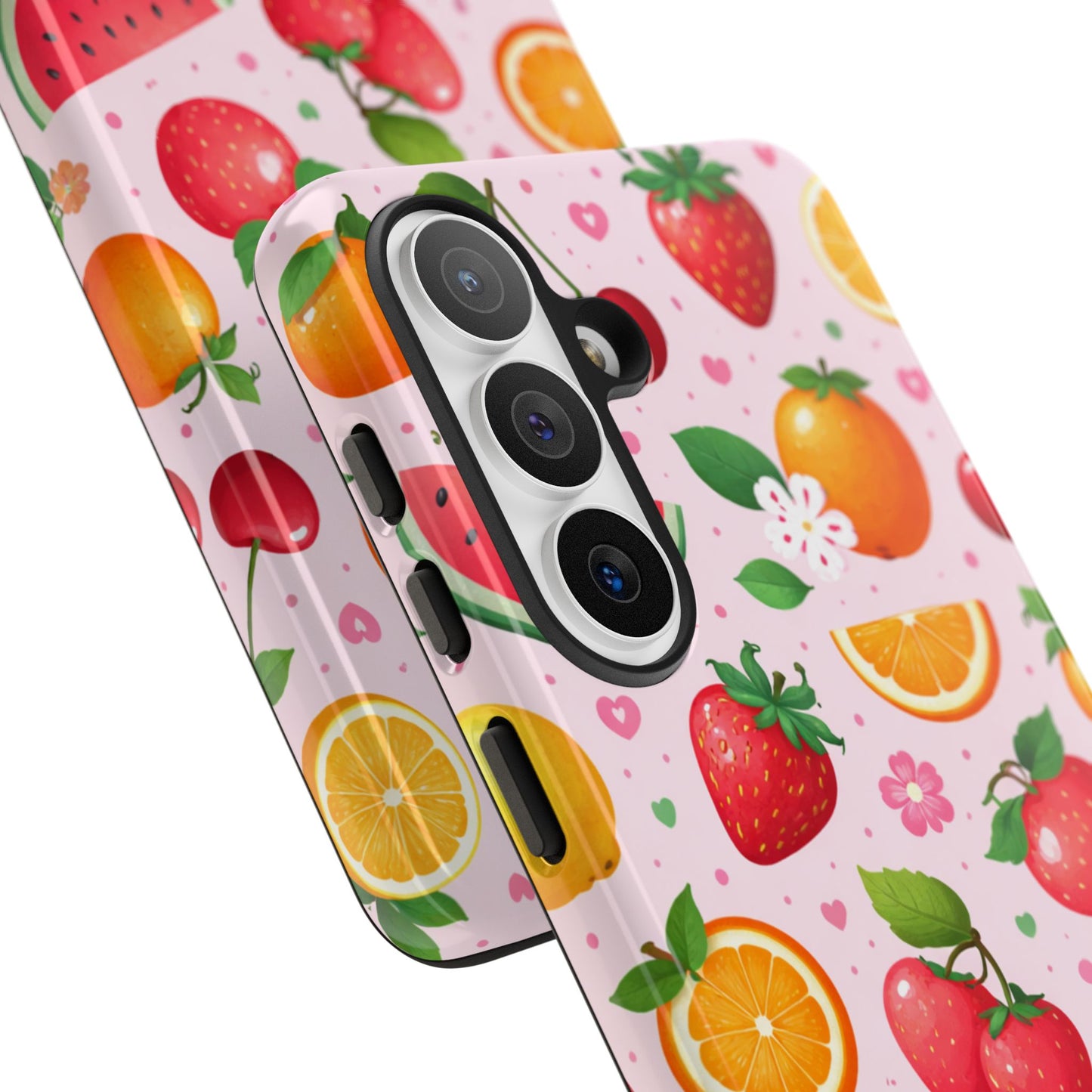 Fruit Phone Case – Tough Shockproof, Strawberry Cherry Citrus Summer Design for Iphone, Samsung Galaxy and Pixel
