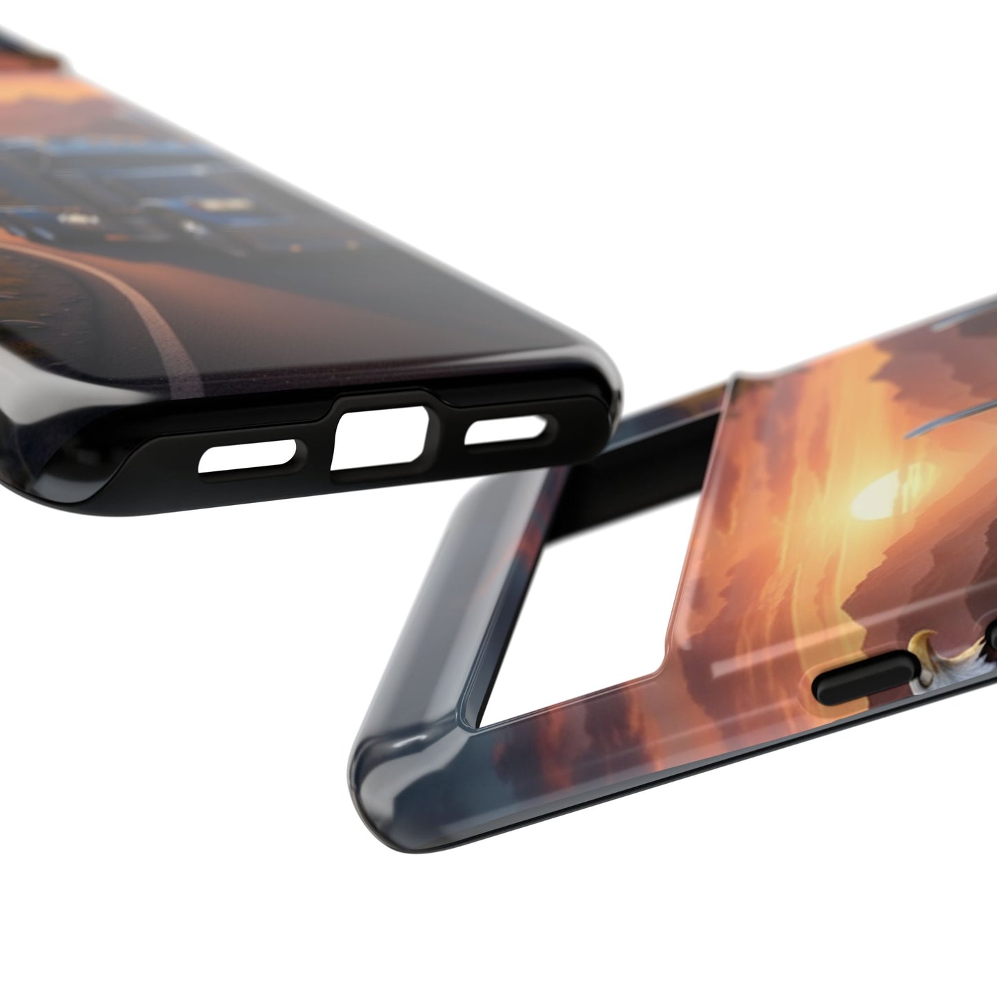 Semi Truck Sunset Phone Case | Trucker Gift | Diesel Truck Highway Road iPhone & Samsung Tough Protective Case
