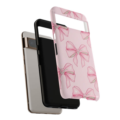 Pink Bow Pattern Phone Case | Coquette Aesthetic Tough Protective Case