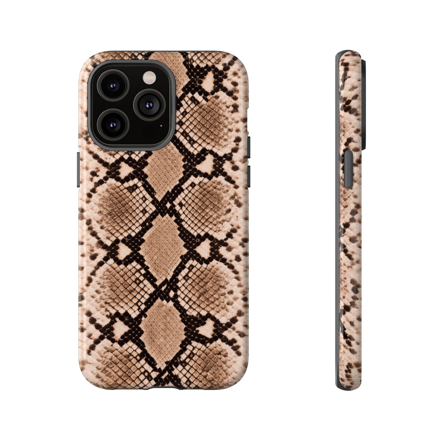 Snake Print Phone Case – Brown Python Pattern Slim Protective Cover for Iphone, Samsung Galaxy and Pixel