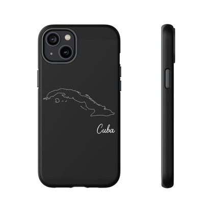 Cuba Outline Phone Case – Minimal Country Map Tough Case (iPhone, Samsung, Pixel)