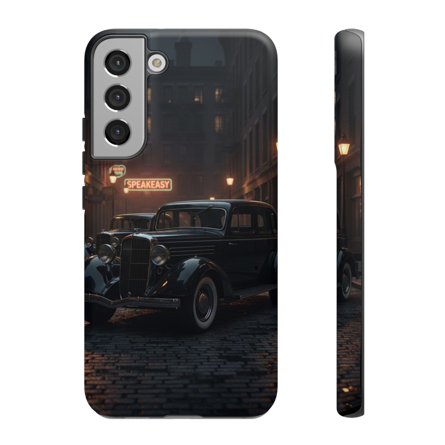Vintage Classic Car Phone Case | Retro Noir Aesthetic | 1930s Street Scene Tough Case for iPhone & Samsung
