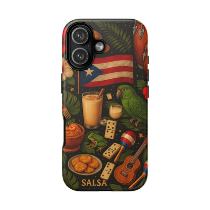 Puerto Rican Culture Phone Case | Boricua Icons Caribbean Aesthetic Tough Protective Case