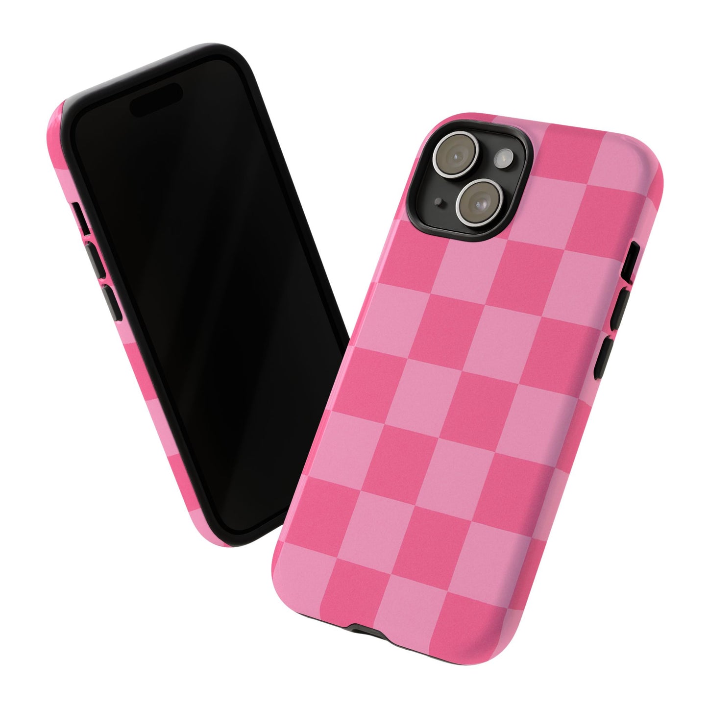 Pink Checkerboard Phone Case | Cute Aesthetic Checkered iPhone & Samsung Tough Case