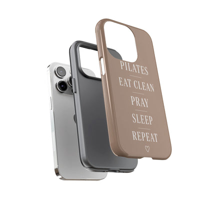Pilates Phone Case | Eat Clean Pray Sleep Repeat Aesthetic | Wellness Girl Gift