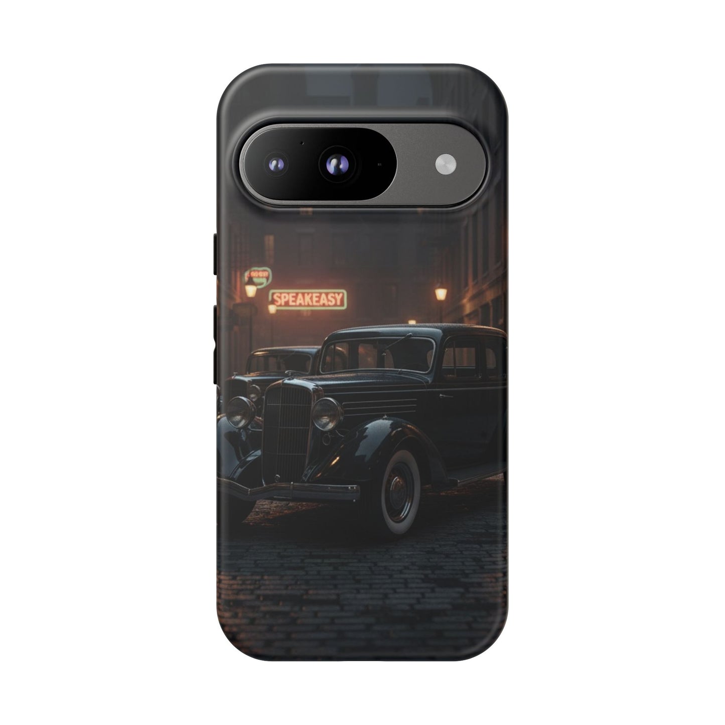 Vintage Classic Car Phone Case | Retro Noir Aesthetic | 1930s Street Scene Tough Case for iPhone & Samsung