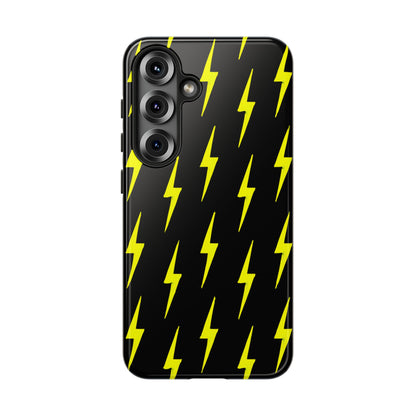 Yellow Lightning Bolt Tough Phone Case | Bold Electric Pattern Case for Iphone, Samsung Galaxy and Pixel
