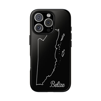 Belize Outline Phone Case – Minimal Country Map Tough Case (iPhone, Samsung, Pixel)
