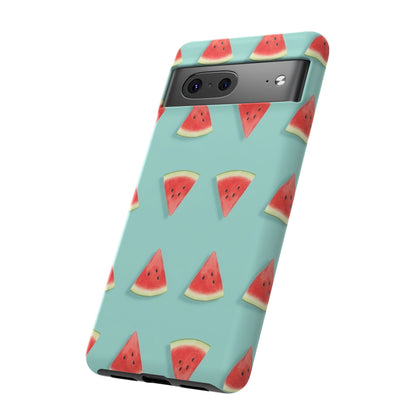 Watermelon Phone Case – Pastel Blue Summer Fruit Tough Case (iPhone, Samsung, Pixel)