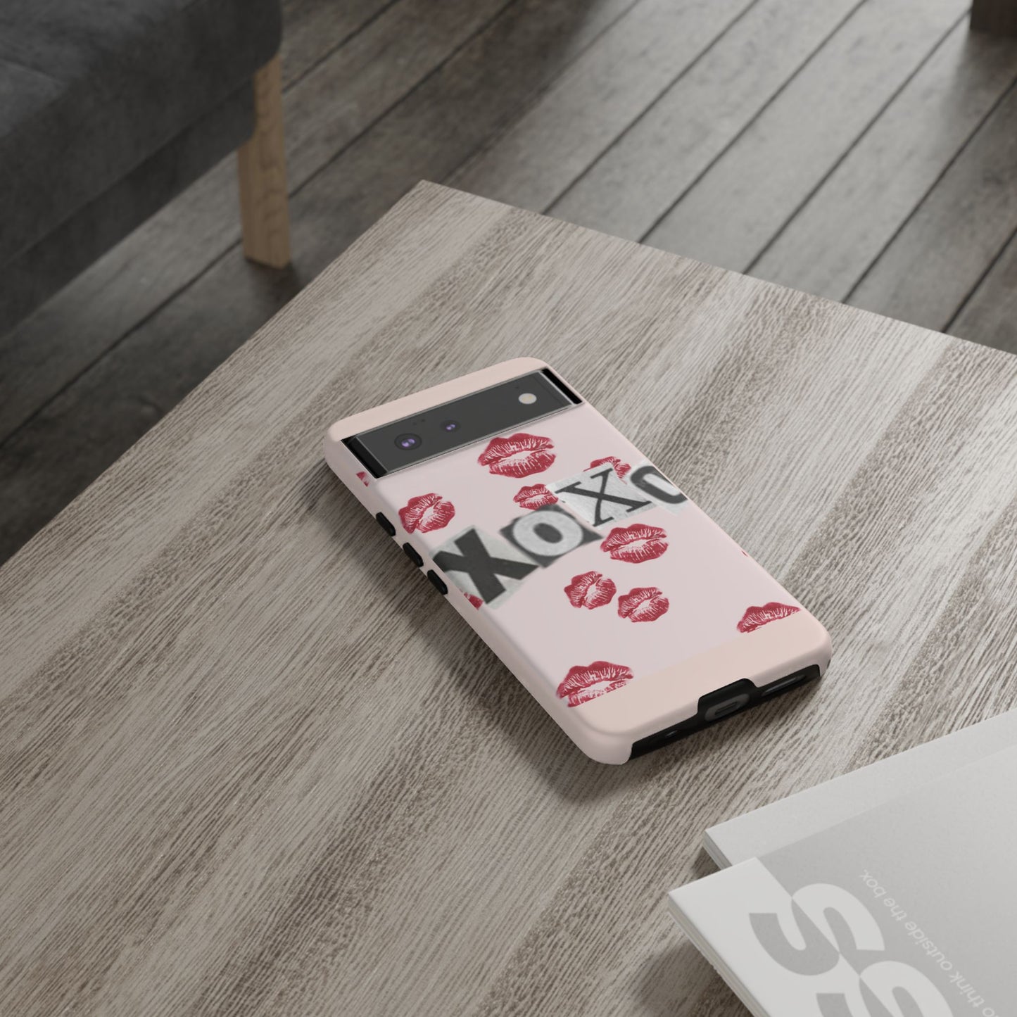 XOXO Kiss Print Phone Case | Coquette Valentine Aesthetic | Cute Pink Lipstick Kiss Tough Case for iPhone & Samsung