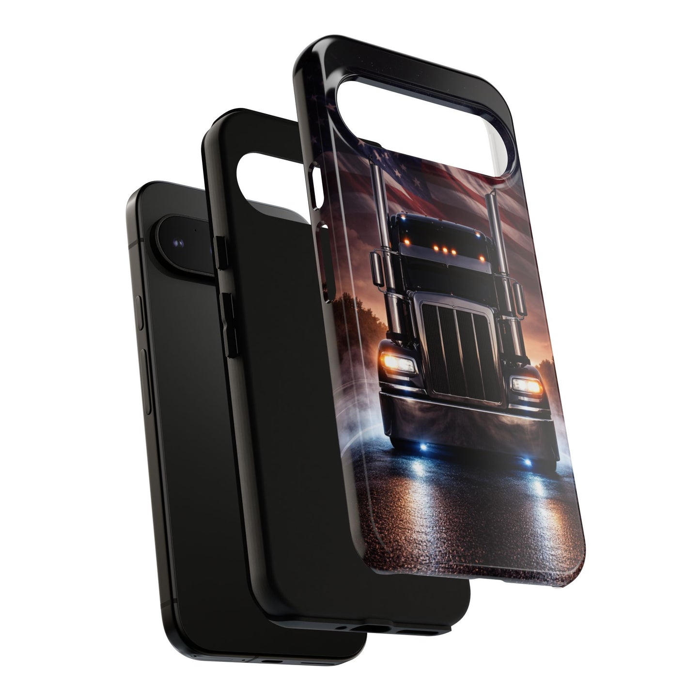 Semi Truck Phone Case American Flag Big Rig Trucker Gift iPhone Samsung
