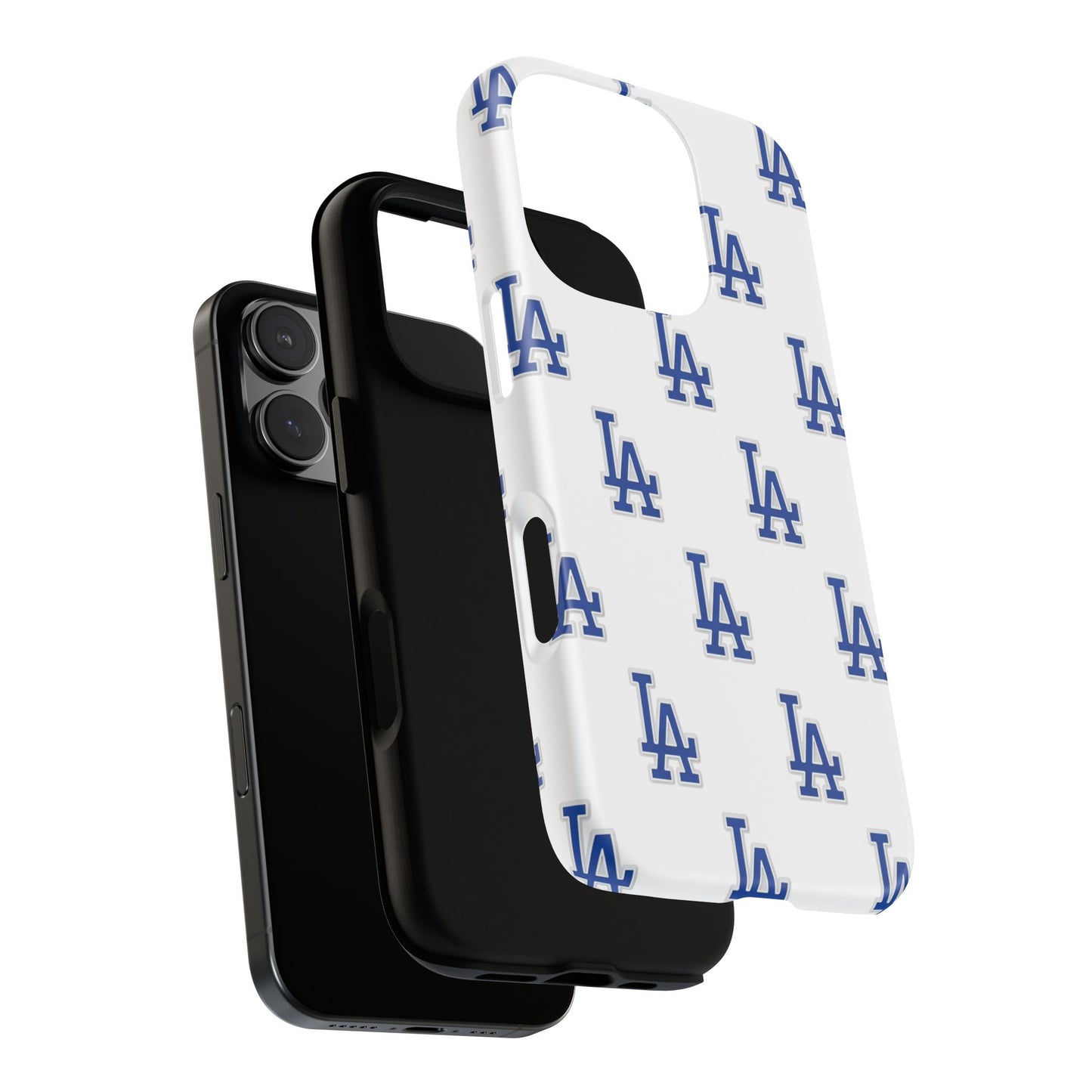 Blue LA Monogram Pattern Phone Case | Minimal Baseball Inspired Tough Cover