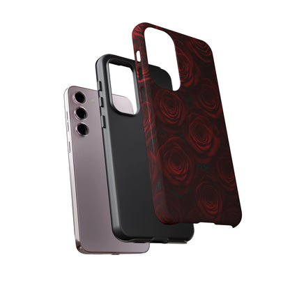 Dark Red Rose Phone Case – Gothic Floral Tough Case (iPhone, Samsung, Pixel)