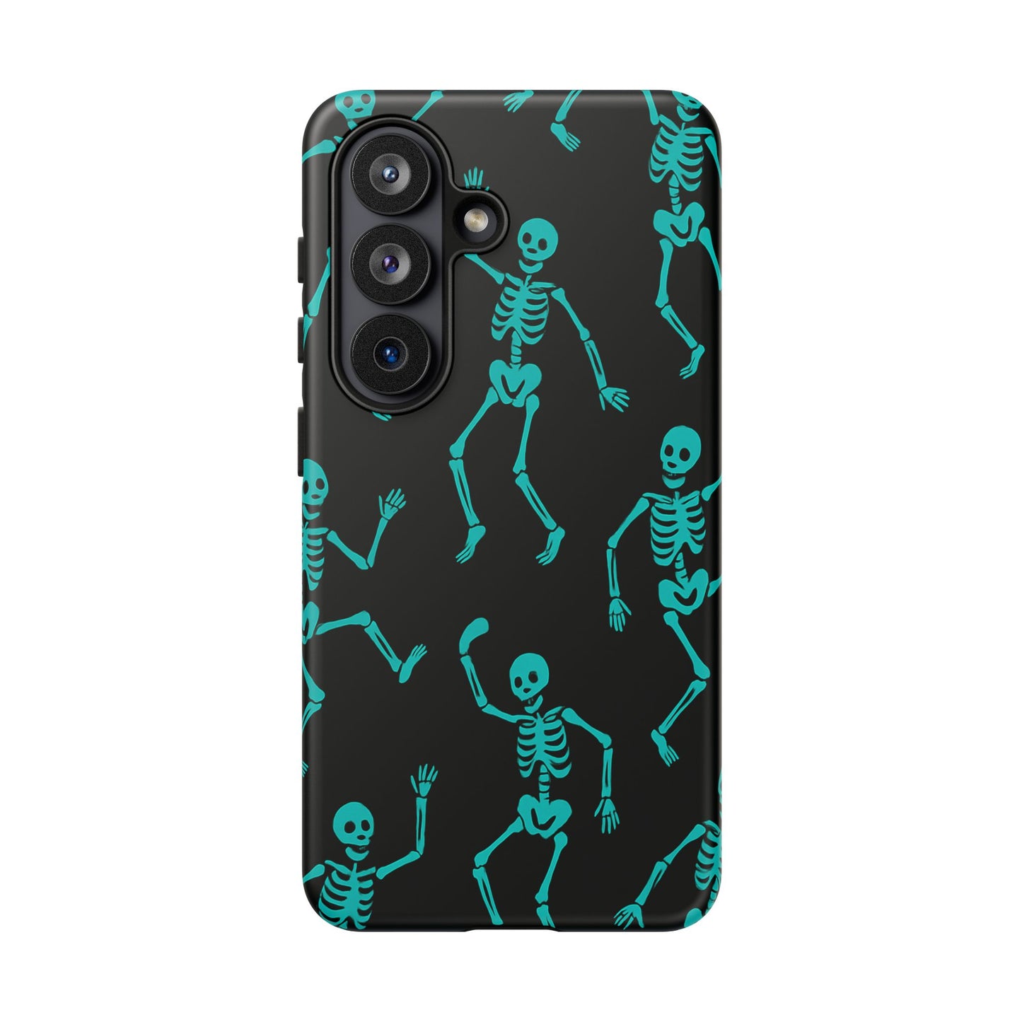 Dancing Teal Skeletons Phone Case | Tough Protective Case for Iphone, Samsung Galaxy and Pixel