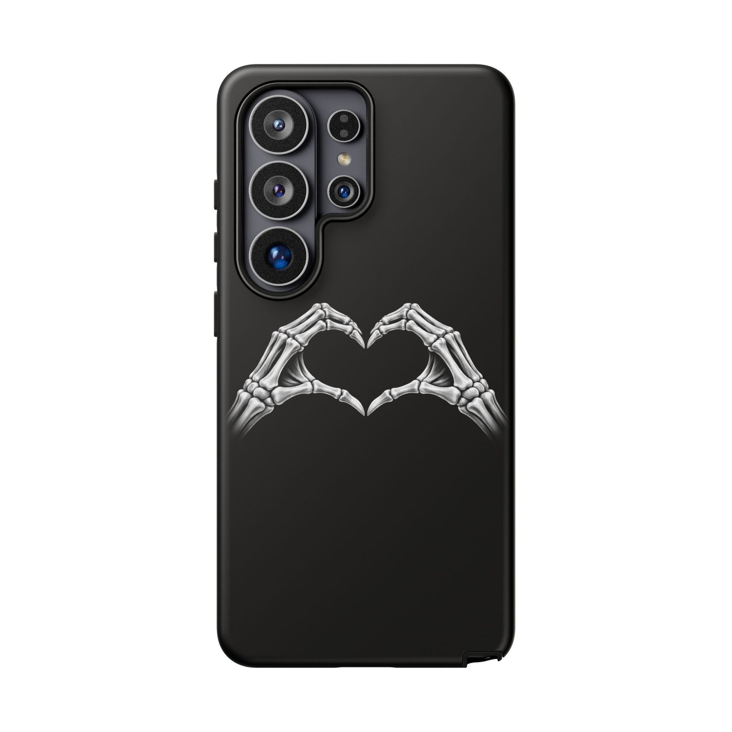 Skeleton Hands Heart Phone Case | Gothic Black Protective Cover