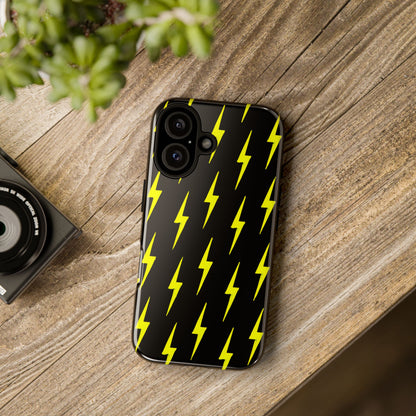 Yellow Lightning Bolt Tough Phone Case | Bold Electric Pattern Case for Iphone, Samsung Galaxy and Pixel