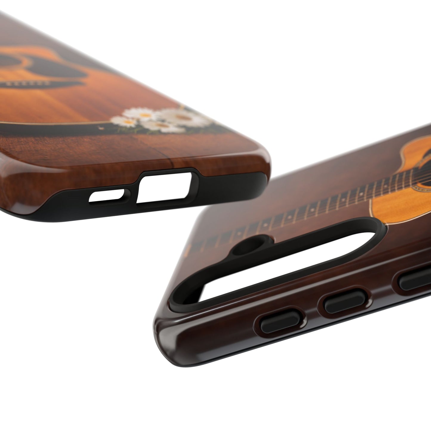Acoustic Guitar Daisy Phone Case | Rustic Music Lover Tough Cover