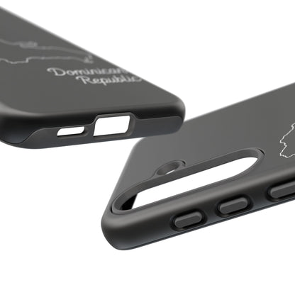 Dominican Republic Outline Phone Case – Minimal Country Map Tough Case (iPhone, Samsung, Pixel)