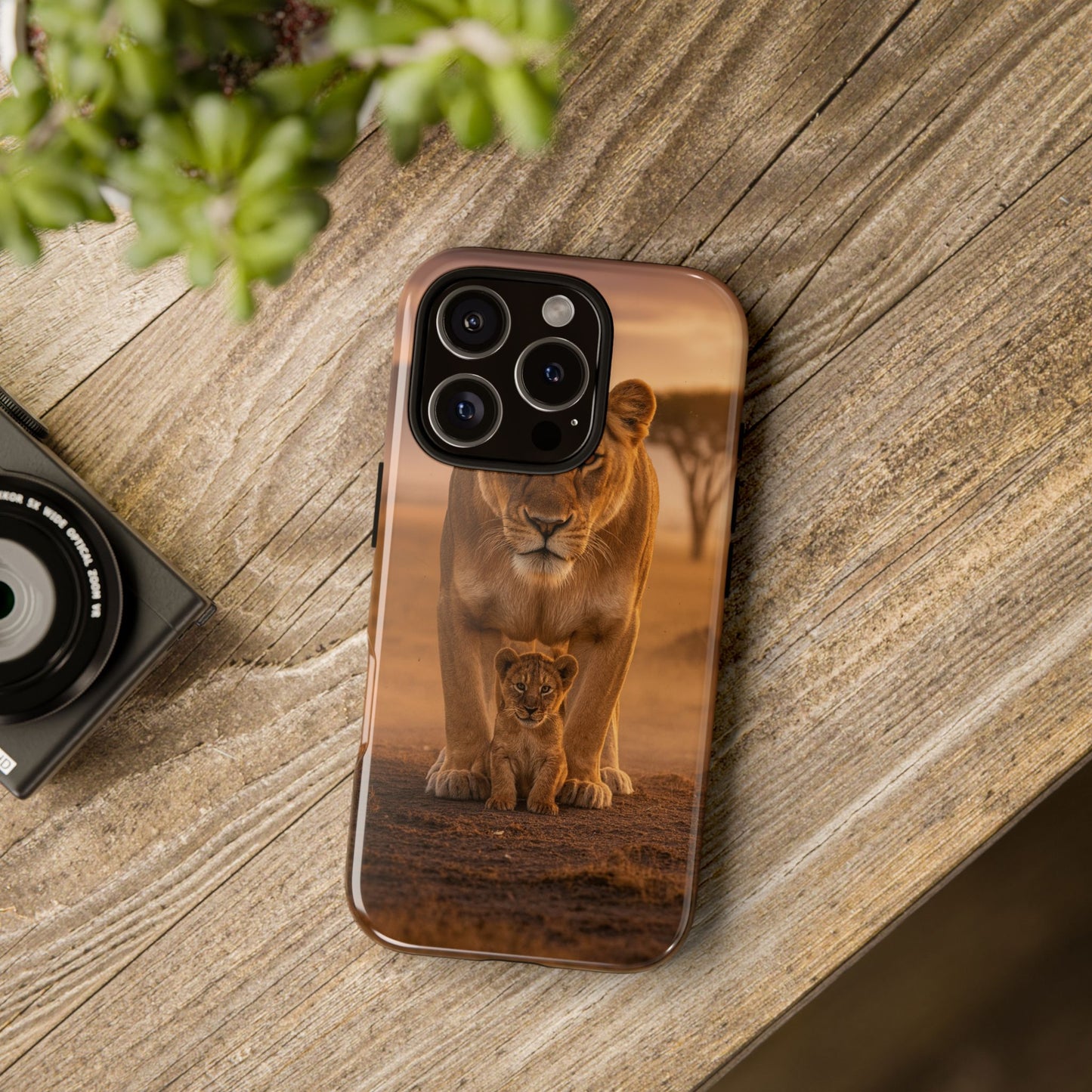 Lioness & Cub Phone Case | Safari Wildlife Tough Case for iPhone & Samsung
