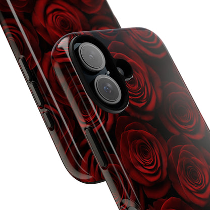 Dark Red Rose Phone Case – Gothic Floral Tough Case (iPhone, Samsung, Pixel)