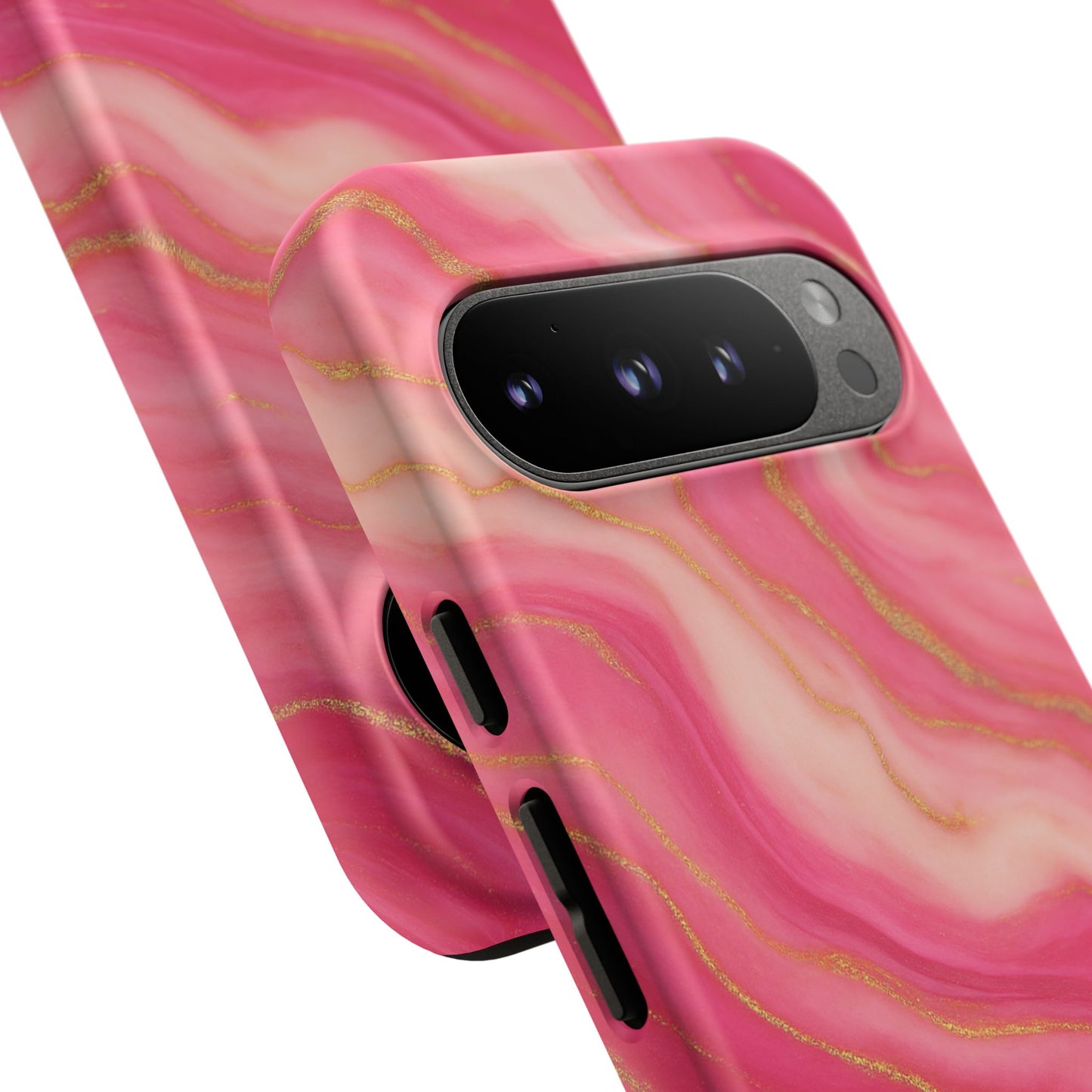 Pink Marble Phone Case | Rose Gold Swirl Aesthetic Tough Protective Case