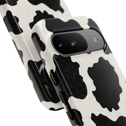 Black & White Cow Print Phone Case | Aesthetic Tough Protective Case
