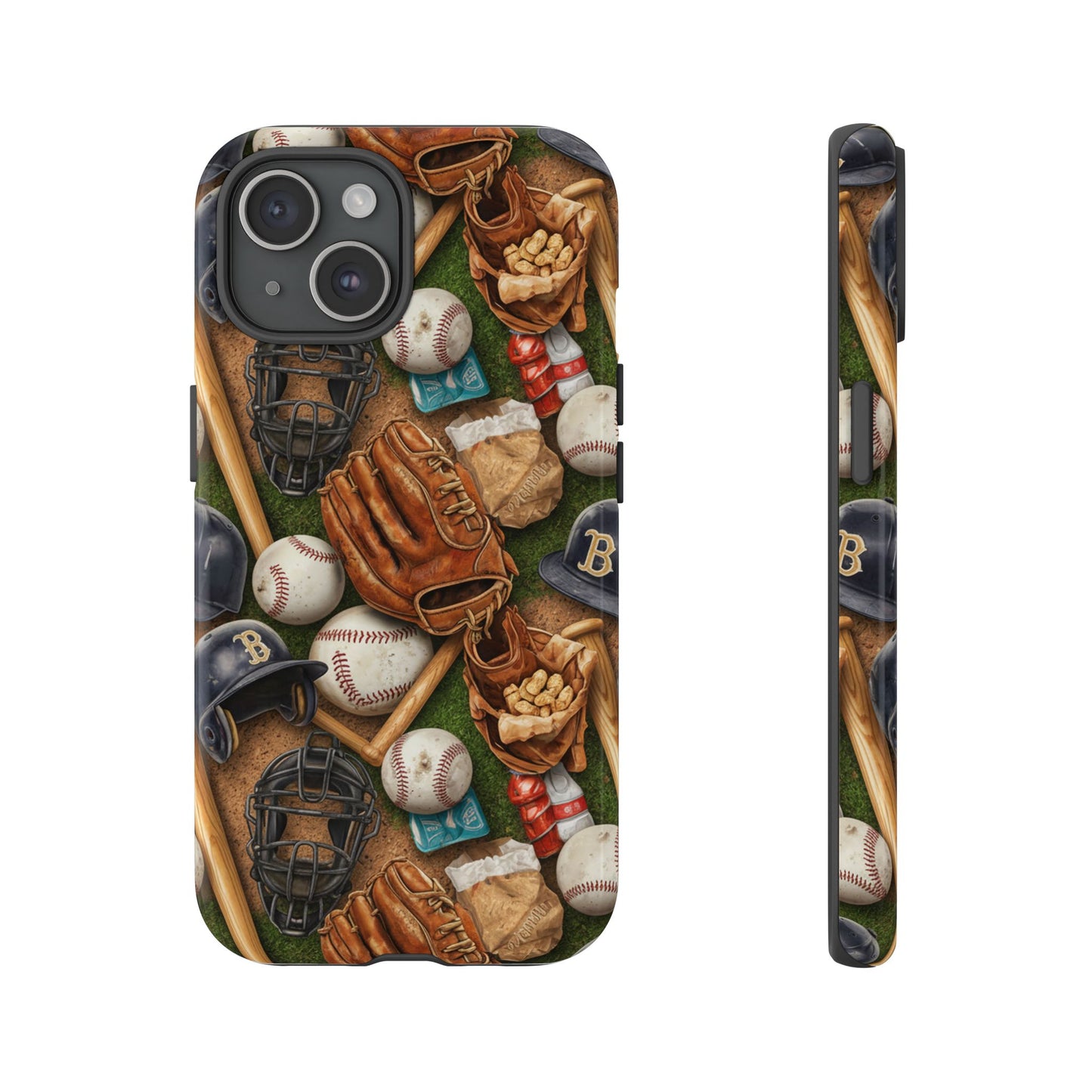 Baseball Gear Collage Phone Case – Vintage Baseball Equipment Sports Tough Case
