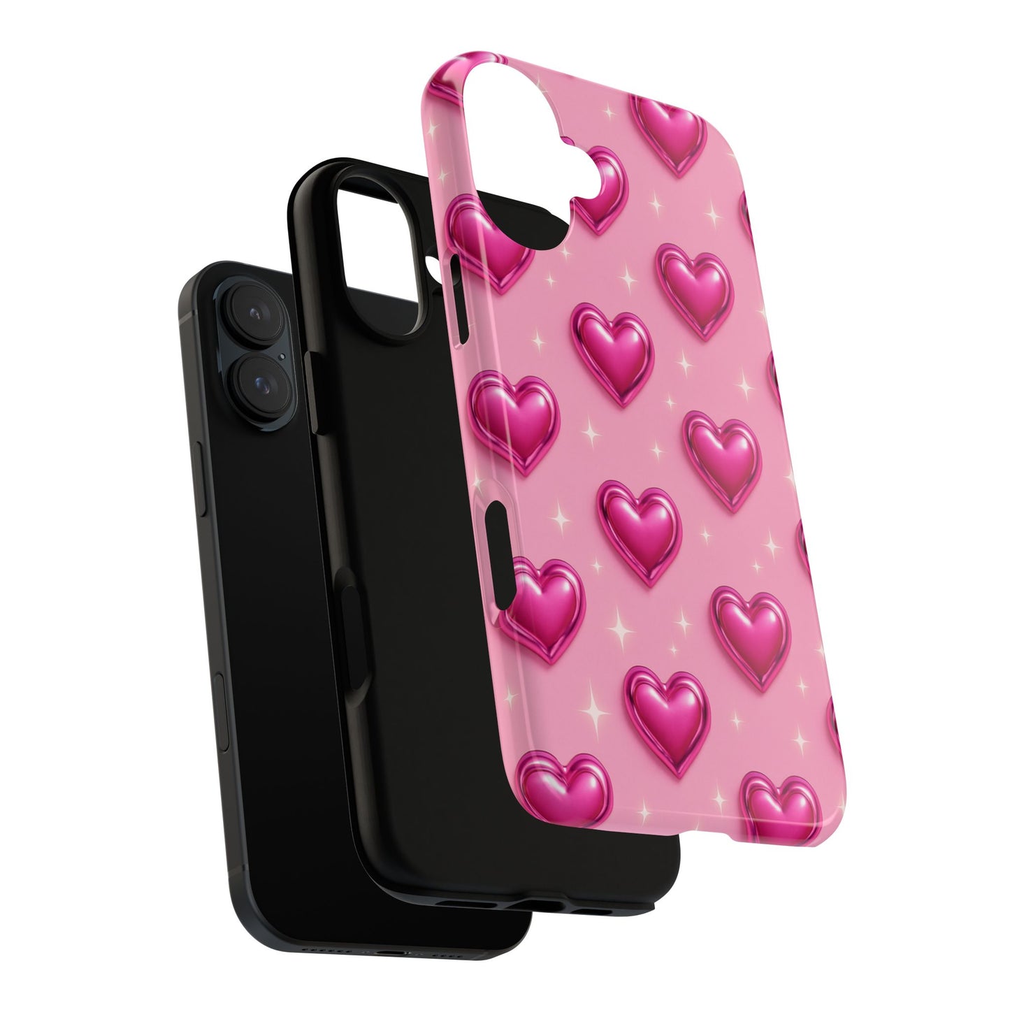 Pink Heart Pattern Phone Case | Tough Protective Case for Iphone, Samsung Galaxy and Pixel