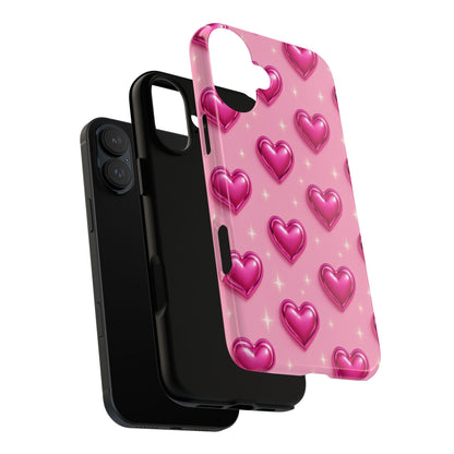 Pink Heart Pattern Phone Case | Tough Protective Case for Iphone, Samsung Galaxy and Pixel