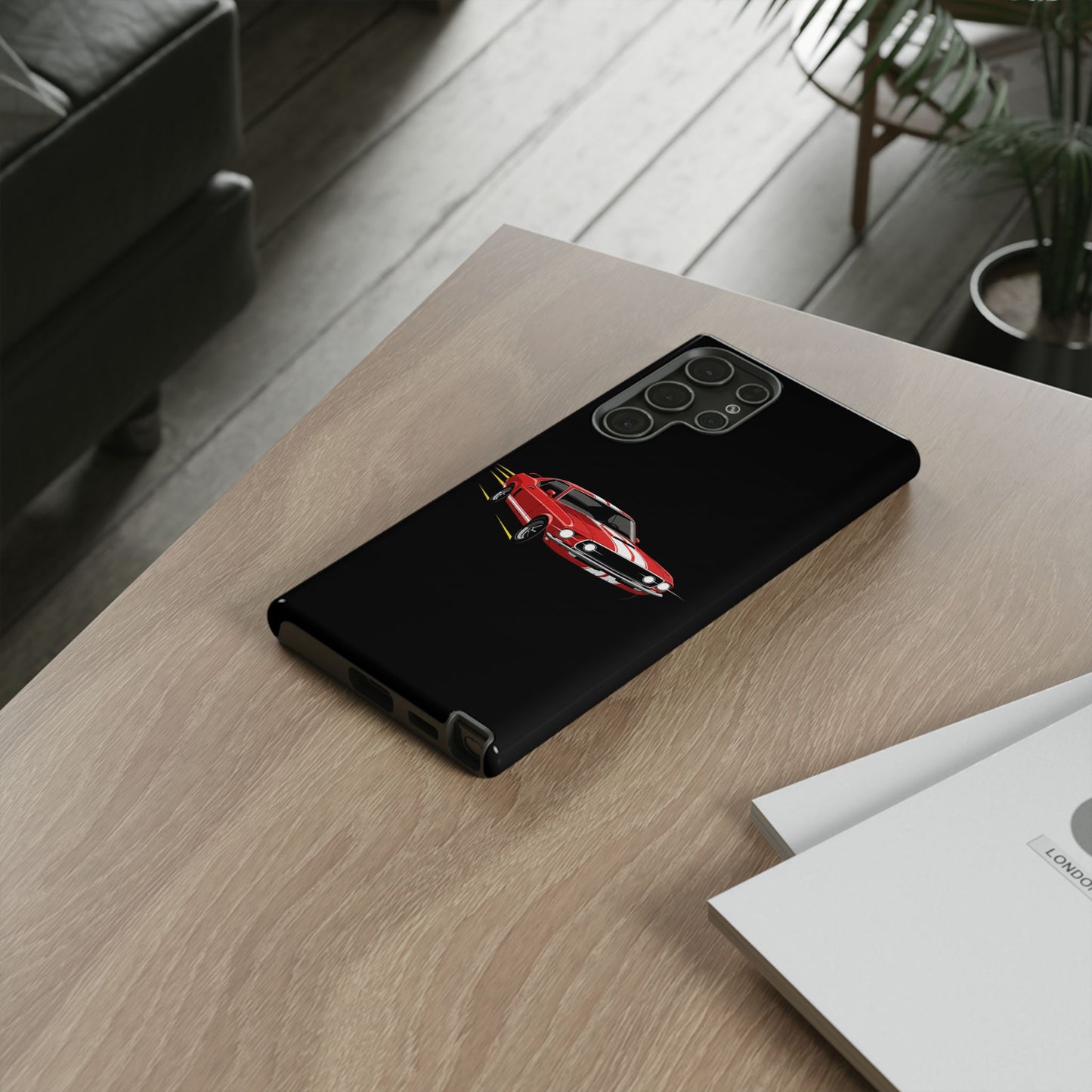 Red Muscle Car Phone Case – Classic Car Racing Tough Protective Case